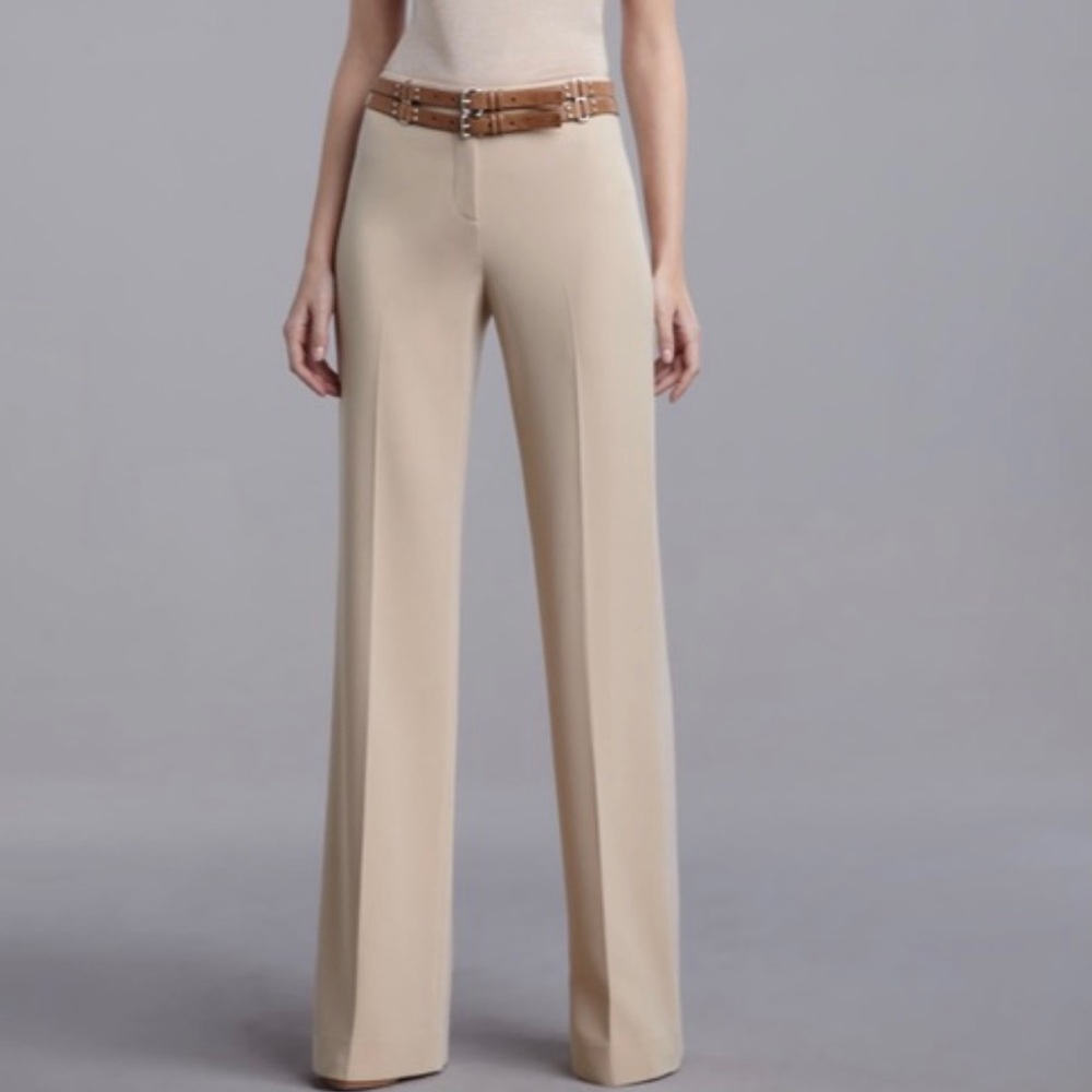St. John Diana Straight Leg Crepe Marocain Pants - Picture 1 of 6